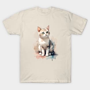 Cute Cat Water color T-Shirt